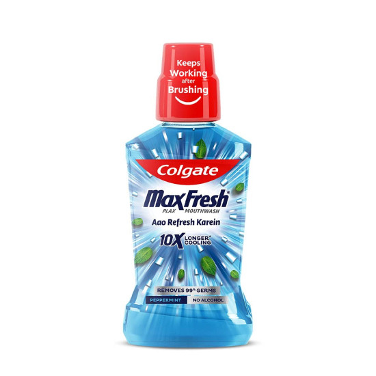 Colgate Plax Pepper Mint Mouthwash & Visible White O2 Toothpaste - Fresh Breath & Teeth Whitening