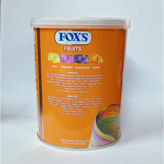 NOTTACIA Fox's Crystal Clear Fruits Gramstrawberry Candy Tin - 180