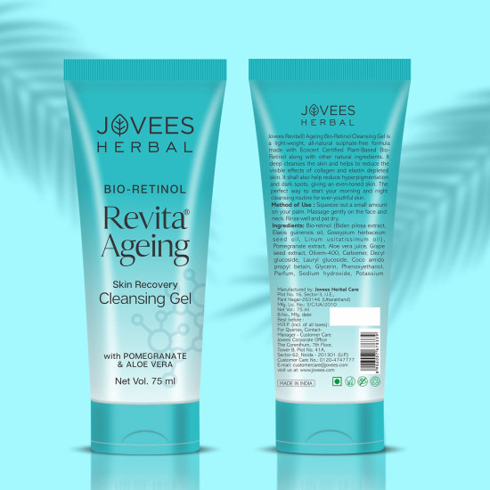 Jovees Herbal Bio-Retinol Revita Ageing Cleansing Gel - Anti-Aging Formula