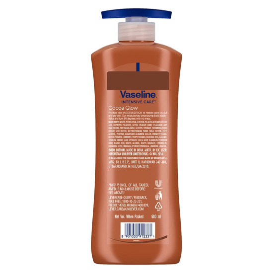 Vaseline Cocoa Glow Body Lotion - 600 ml Moisturizing Care