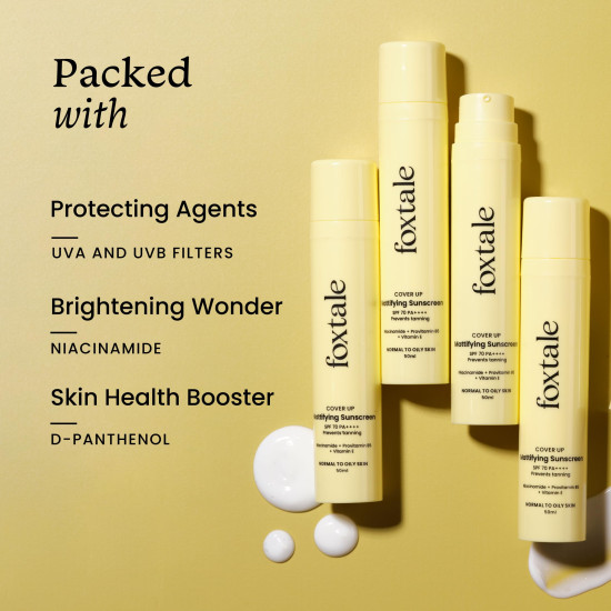 Foxtale Niacinamide Matte Sunscreen SPF 70+ PA++++ - Broad-Spectrum Protection