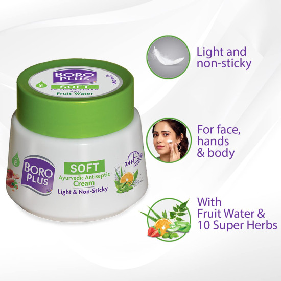 BoroPlus Soft Antiseptic Cream - Light & Non-Sticky Moisturizer