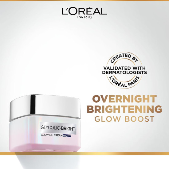 L'Oreal Paris Glycolic Bright Glowing Night Cream - Overnight Brightening