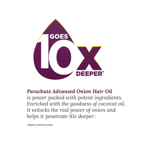 Parachute Advansed Onion Hair Oil - For Hair Growth & Fall Control