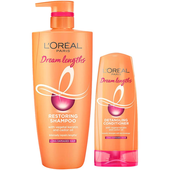 L'Oreal Paris Dream Lengths Shampoo & Conditioner - Nourish & Protect Long Hair