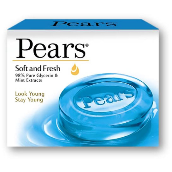 Pears Soft & Fresh Bathing Bar 50g - Refreshing Mint and Glycerine