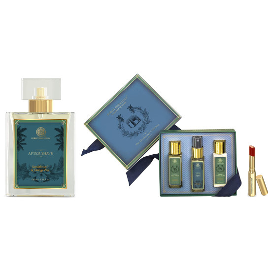 Forest Essentials Kit for Him & Lip Serum - Luxurious Grooming Essentials