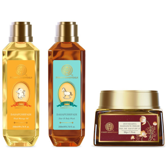 Forest Essentials Soundarya Radiance Cream & Baby Care Set - Luxurious Ayurvedic Skincare
