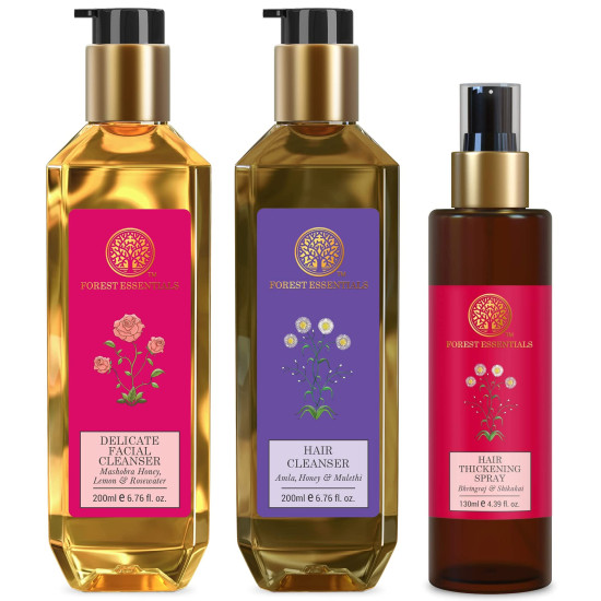 Forest Essentials Hair & Skin Care Set - Natural Ingredients for Healthy Hair & Skin