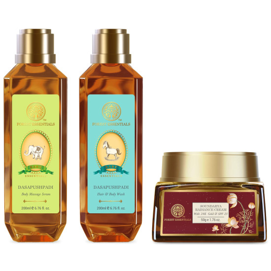 Forest Essentials Soundarya Radiance Cream & Baby Care Set - Luxurious Natural Care