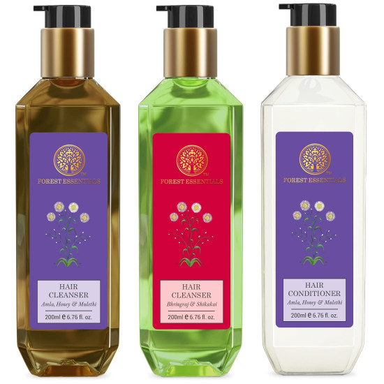 Forest Essentials Hair Conditioner & Cleanser Set - Nourishing Hair Care