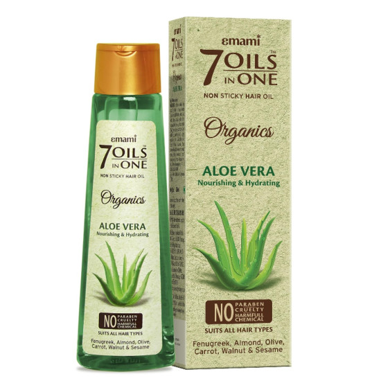 Emami 7 Oils In One Organics Aloe Vera Hair Oil - Nourishing & Hydrating Emami 7 Oils In One Organics Aloe Vera Hair Oil - Nourishing & Hydrating