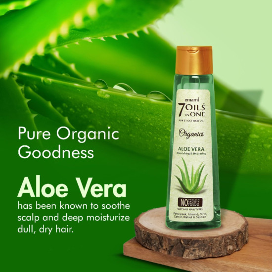 Emami 7 Oils In One Organics Aloe Vera Hair Oil - Nourishing & Hydrating Emami 7 Oils In One Organics Aloe Vera Hair Oil - Nourishing & Hydrating