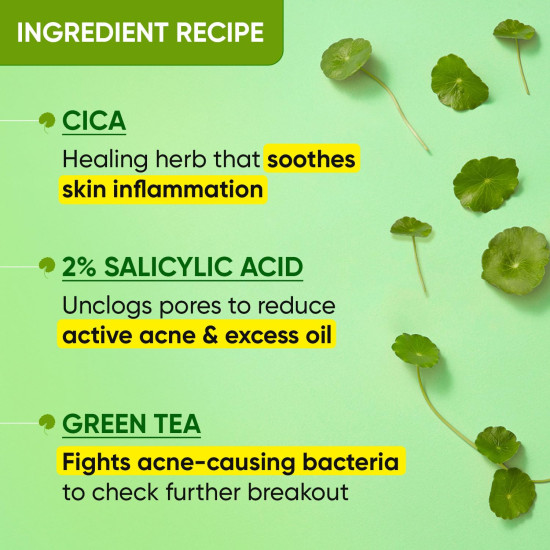 Dot & Key CICA Face Wash - 2% Salicylic Acid & Green Tea for Acne Prone Skin