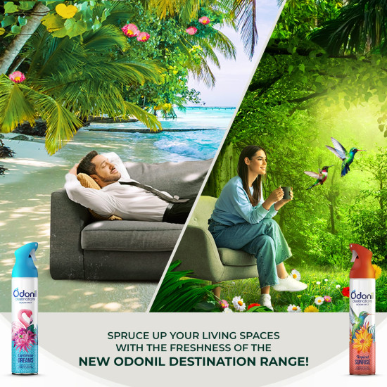 Odonil Destinations Room Air Freshener Spray 240ml - Caribbean Dreams | Long Lasting Fragrance