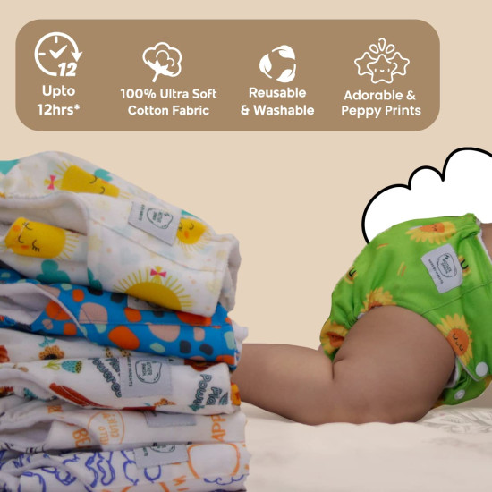 Mother Sparsh Plant Powered Cloth Diaper - Organic Cotton & Reusable