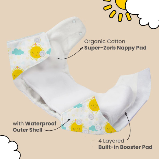 Mother Sparsh Plant Powered Cloth Diaper for Babies - Organic Comfort & Protection