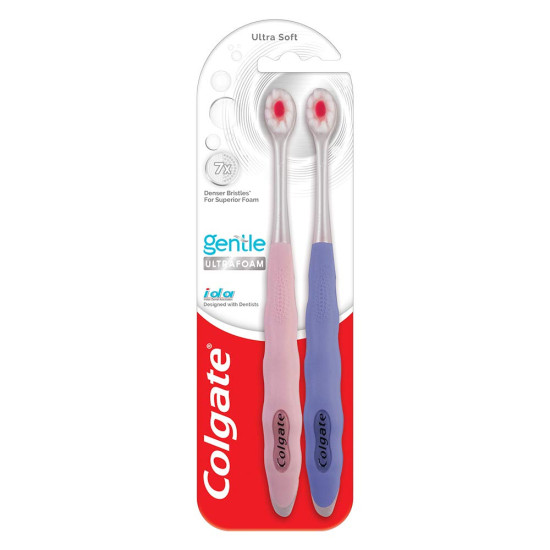 Colgate Strong Teeth Cavity Protection Toothpaste & Gentle UltraFoam Toothbrush Combo - Superior Oral Care