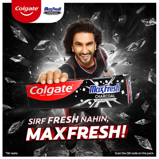 Colgate MaxFresh Toothpaste - Black Gel with Charcoal for Super Fresh Breath