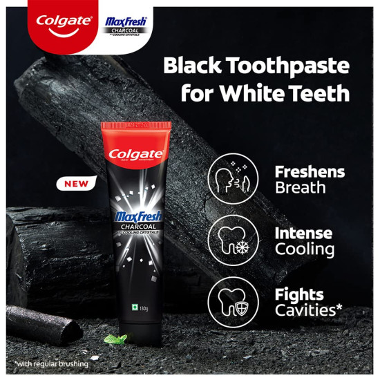 Colgate MaxFresh Toothpaste - Black Gel with Charcoal for Super Fresh Breath
