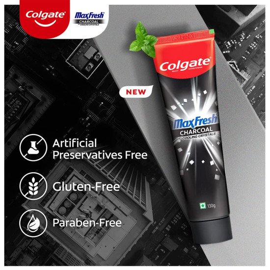 Colgate MaxFresh Toothpaste - Black Gel with Charcoal for Super Fresh Breath