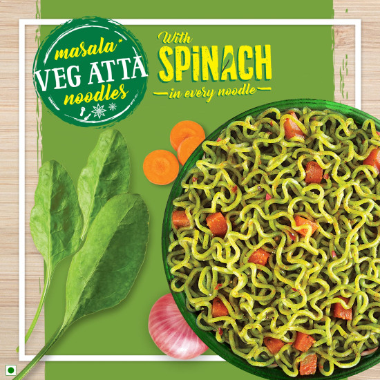 MAGGI Nutri-Licious Masala Veg Atta Noodles - Spinach Infused Delight