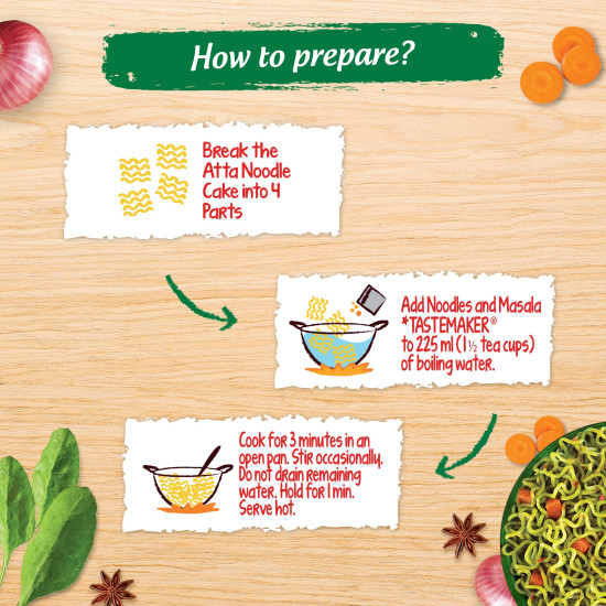 MAGGI Nutri-Licious Masala Veg Atta Noodles - Spinach Infused Delight
