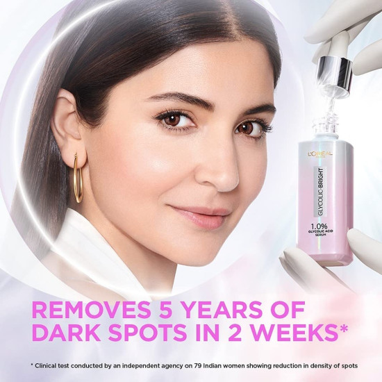 L'Oreal Paris Glycolic Bright Skin Brightening Serum & Day Cream - 1% Glycolic Acid for Dark Spots