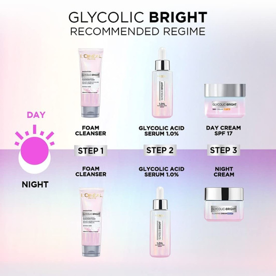 L'Oreal Paris Glycolic Bright Day & Night Cream Regime Pack - Dark Spot Treatment