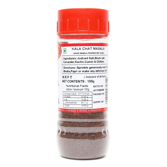 Roopak's Pik-n-Pay- Kala Chat Masala 100g - Authentic Indian Spice Blend
