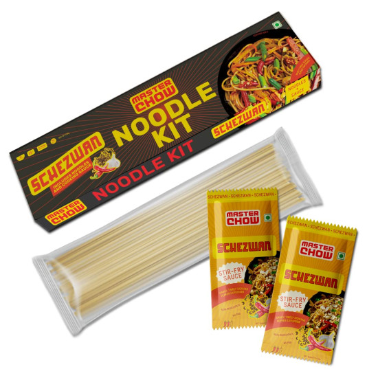 MasterChow Schezwan Noodle Kit - All-in-One Meal Kit with Chilli Garlic Stir Fry Sauce