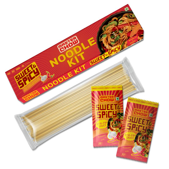 MasterChow Sweet & Spicy Noodle Kit - All-in-One Meal Kit with Hakka Noodles