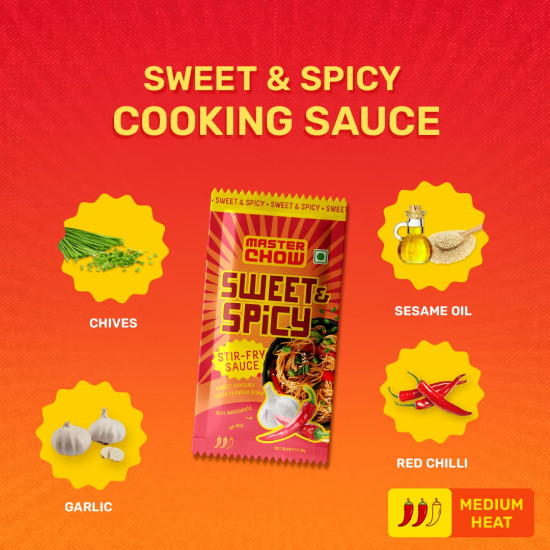 MasterChow Sweet & Spicy Noodle Kit - All-in-One Meal Kit with Hakka Noodles