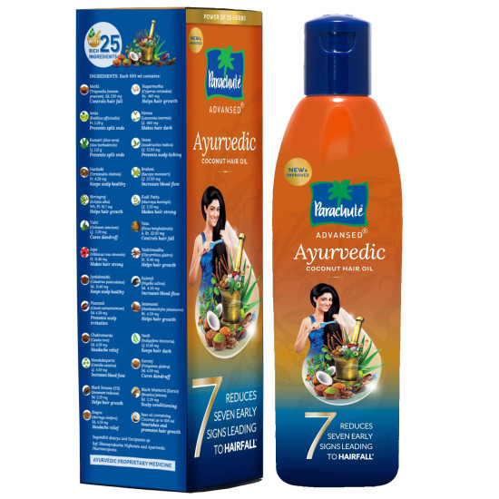 Parachute Advansed Ayurvedic Coconut Hair Oil - Reduces Dandruff & Hairfall
