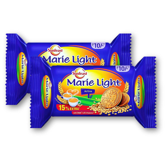 Sunfeast Marie Light Active Biscuits - Light & Crispy with Wheat Fibre