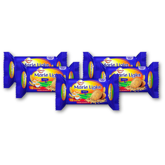 Sunfeast Marie Light Active 71.7g (Pack of 5) - Light & Crispy Biscuits