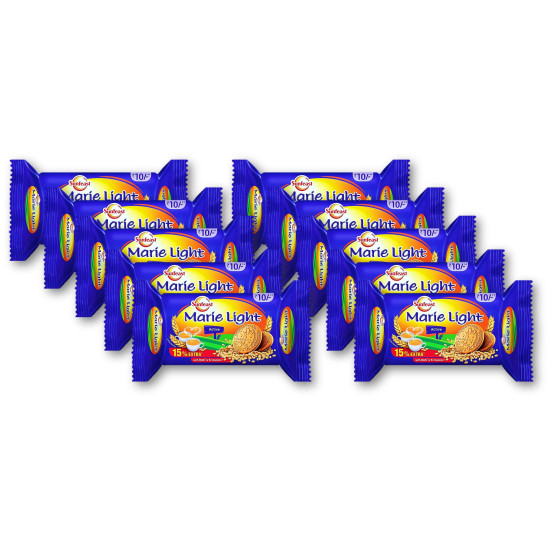 Sunfeast Marie Light Active 71.7g (Pack of 10) - Light and Crispy Biscuits