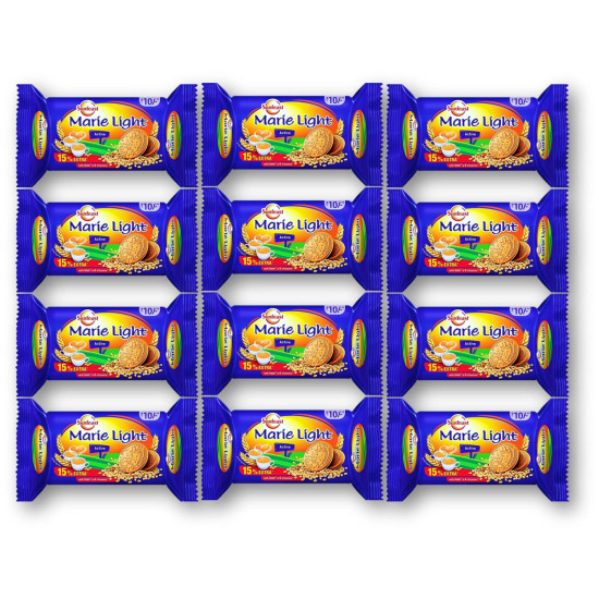 Sunfeast Marie Light Active 71.7g (Pack of 12) - Enriched with Natural Wheat Fibre