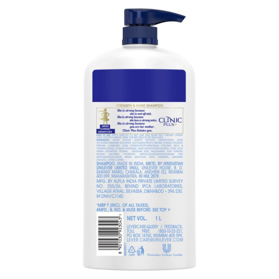 Clinic Plus Strength & Shine Shampoo - Egg Protein for Hair Strengthening