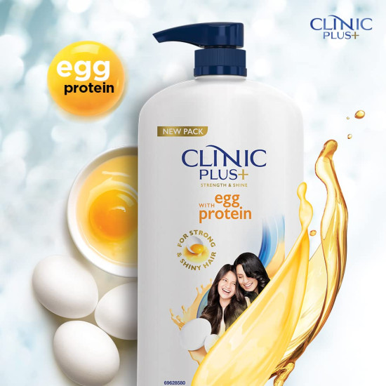 Clinic Plus Strength & Shine Shampoo - Egg Protein for Hair Strengthening