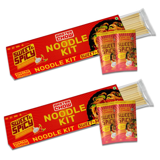 MasterChow Sweet & Spicy Noodle Kit - All-in-One Meal Kit with Hakka Noodles