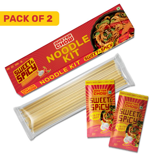 MasterChow Sweet & Spicy Noodle Kit - All-in-One Meal Kit with Hakka Noodles