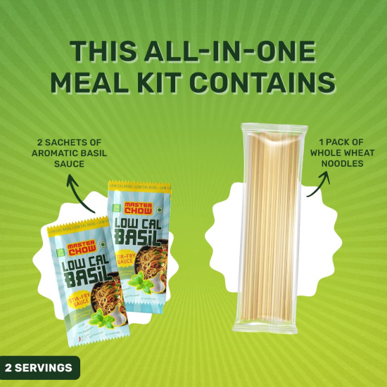 MasterChow Healthy Thai Basil Noodle Kit - All-in-One Meal Kit