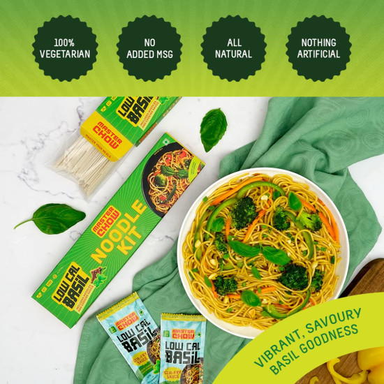 MasterChow Healthy Thai Basil Noodle Kit - All-in-One Meal Kit