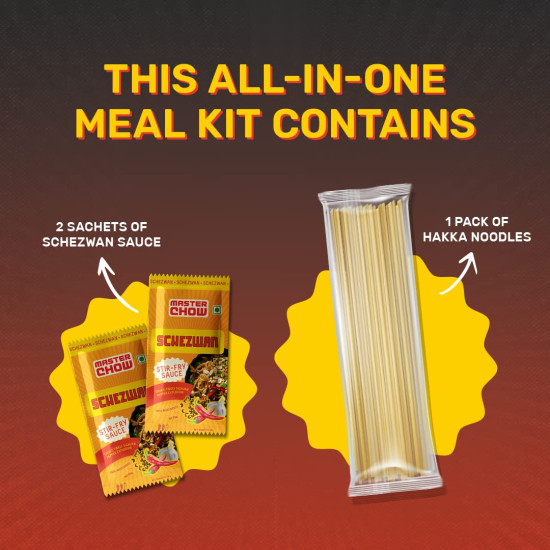 MasterChow Schezwan Noodle Kit - All-in-One Meal Kit with Chilli Garlic Sauce