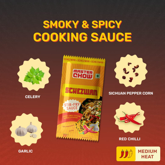 MasterChow Schezwan Noodle Kit - All-in-One Meal Kit with Chilli Garlic Sauce
