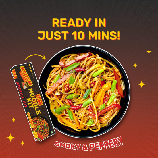 MasterChow Schezwan Noodle Kit - All-in-One Meal Kit with Chilli Garlic Sauce
