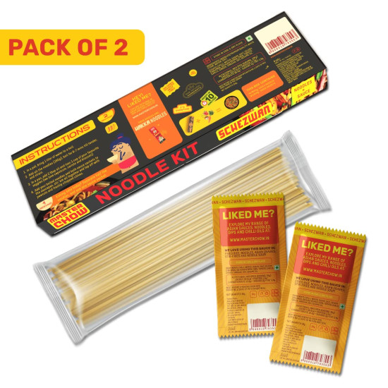 MasterChow Schezwan Noodle Kit - All-in-One Meal Kit with Chilli Garlic Sauce