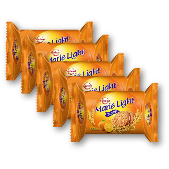 Sunfeast Marie Light Vita Orange 60g (Pack of 5) - Crisp & Light Biscuits