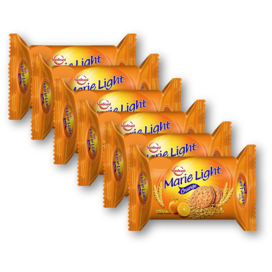 Sunfeast Marie Light Vita Orange 60g (Pack of 6) - Unique Crisp Biscuits